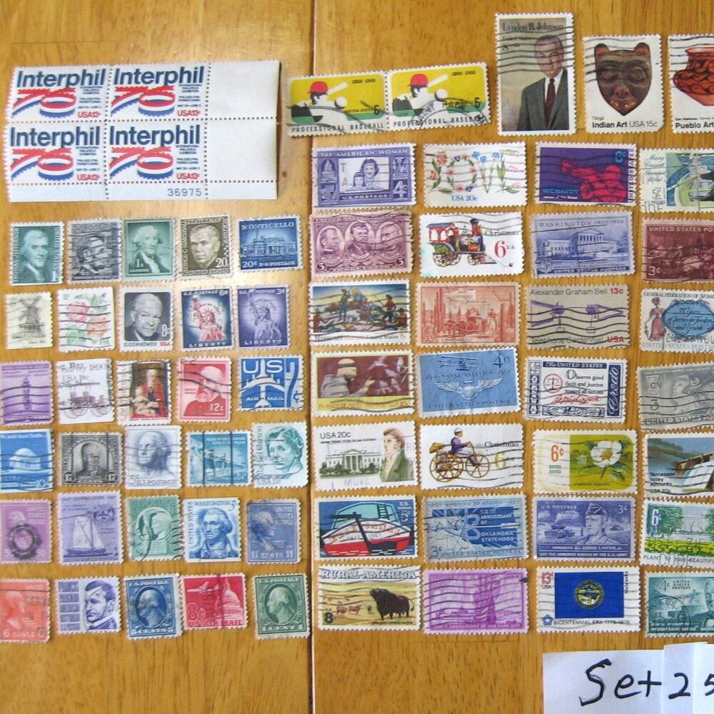 COPY - Lot Of 100 Assorted U.S. Stamps mostly from 1950 through 1981